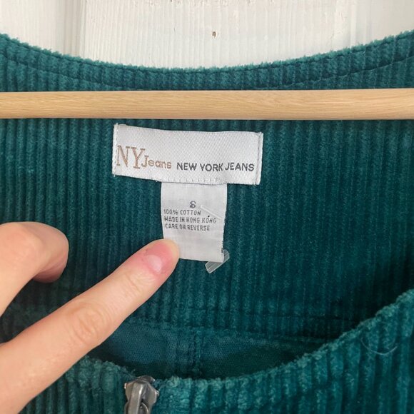Vintage NY Jean Corduroy Jumper Green Small - Picture 4 of 5